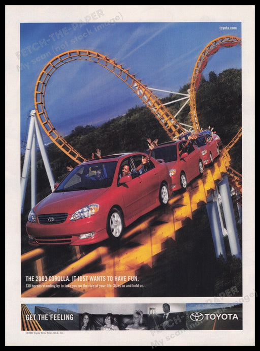 Toyota Corolla 2000s Print Advertisement Ad 2003 Fetch the Paper!