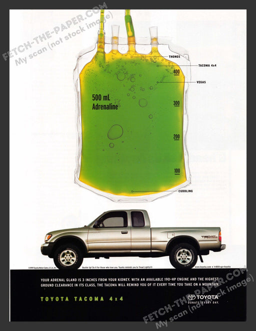 2000 Print Advertisement Toyota Tacoma 4x4 Truck Ad.