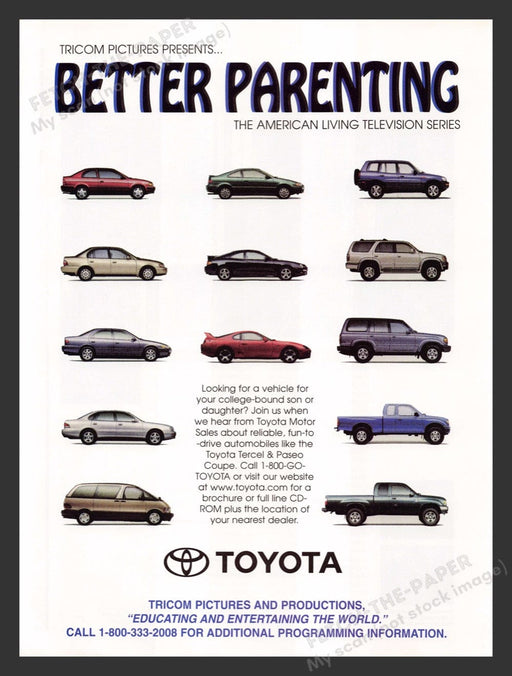 1997 Toyota Vehicle Line Up Print Advertisement Ad