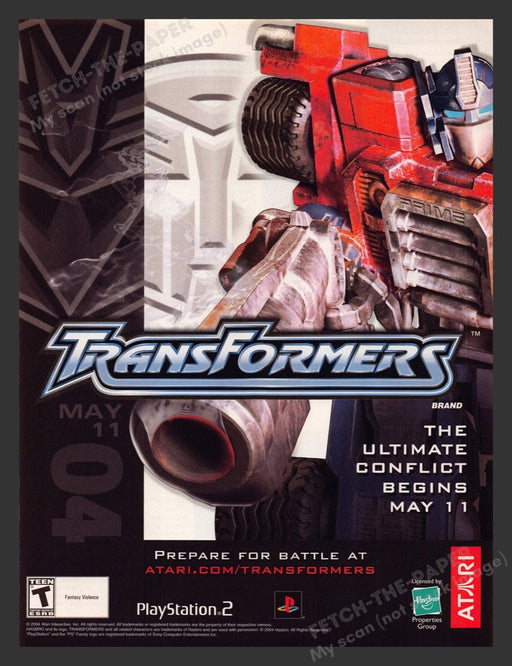 2004 TransFormers "Prepare for battle!" Video Game Print Advertisement