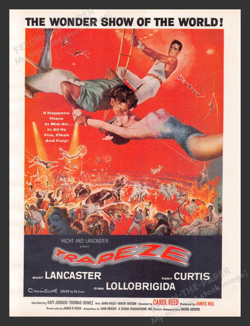1956 Trapeze Movie Release Print Advertisement Ad
