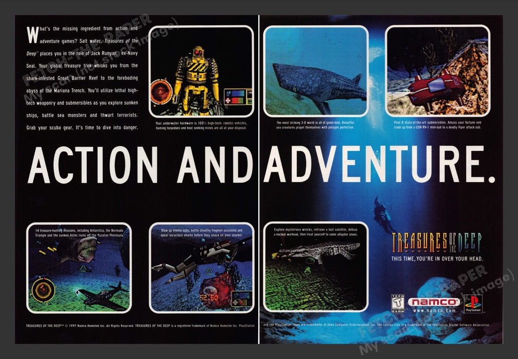 1997 Treasures of the Deep Video Game Print Advertisement (2 Pages)