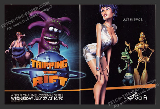 2005 Print Advertisement 2 Page Tripping the Rift X-Rated Animated T.V. Show Ad.