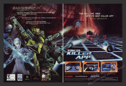 2004 Tron 2.0: Killer App Video Game Print Advertisement (2 Pages)