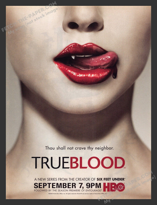 2008 Print Advertisement True Blood HBO T.V. Show Ad.