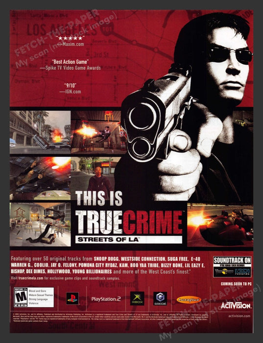 2004 True Crime: Streets of L.A. Video Game Print Advertisement