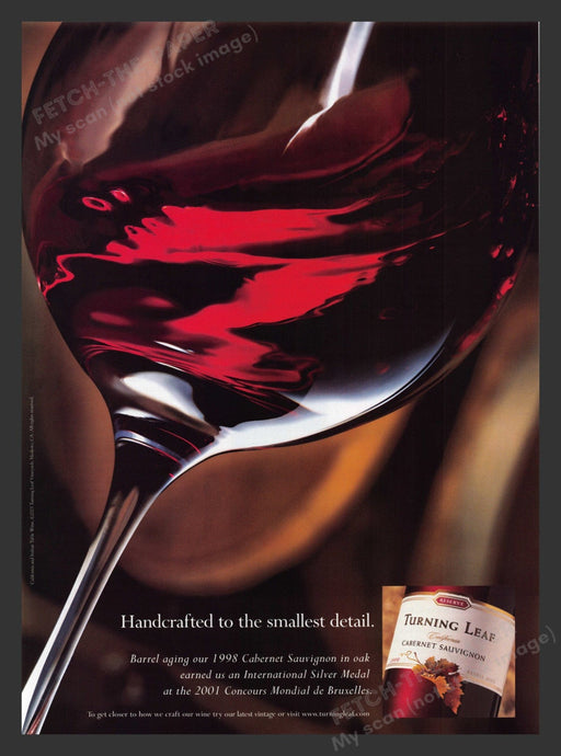 2003 Turning Leaf Cabernet Sauvignon Wine Glass Print Advertisement Ad