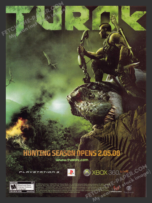 2008 Print Advertisement Turok Video Game Ad.