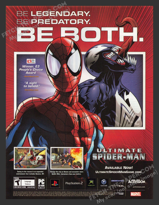2005 Print Advertisement Ultimate Spider-Man Video Game Ad.