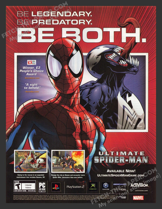 2005 Print Advertisement Ultimate Spider-Man Video Game Ad.