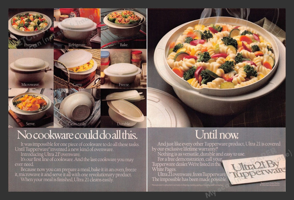 1985 Ultra 21 by Tupperware Ovenware Print Advertisement (2 Pages)