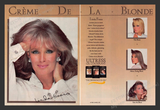 1987 Ultress Gel Colourant Linda Evans Print Advertisement (2 Pages)