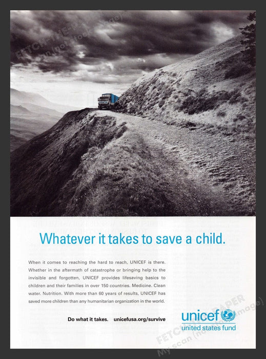 2007 Unicef United States Fund Save Child Print Advertisement Ad