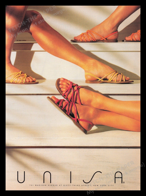 Unisa Shoes 1990s Print Advertisement Ad 1995 Legs Feet Models Fetch the Paper!