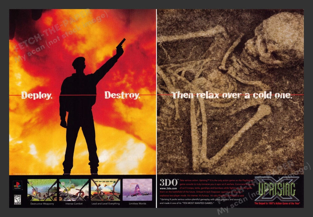 1998 Uprising X Deploy Destroy Video Game Print Advertisement (2 Pages)