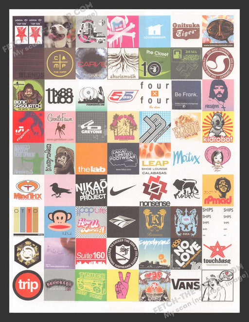 2003 Urban Clothing & Shoes Companies Sticker Sheet From Magazine - Hard to Find.