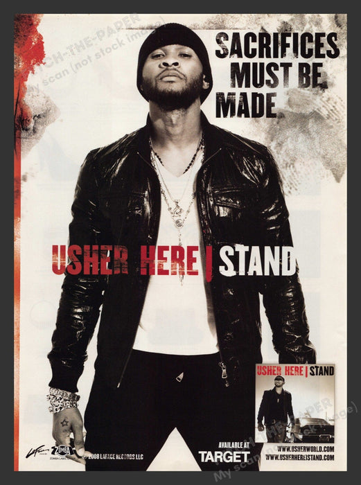 Usher Here I Stand CD Release 2000s Print Advertisement 2008 Fetch the Paper!