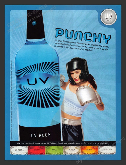 2004 UV Vodka "Punchy" Blue Raspberry Print Advertisement Ad