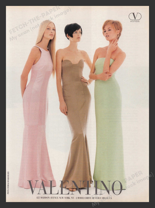 Valentino Boutique Long Dresses Models 1990s Print Advertisement 1996 Fetch the Paper!