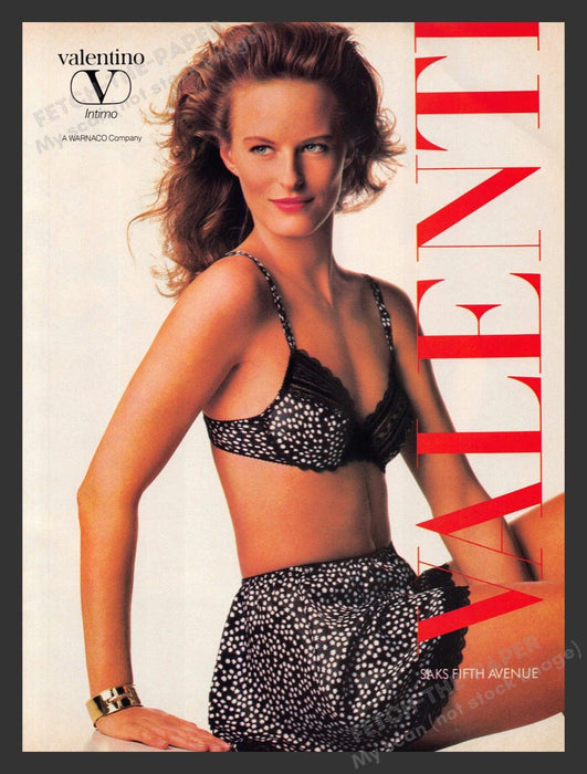 1988 Valentino Lingerie Intimo Sexy Stars Print Advertisement Ad