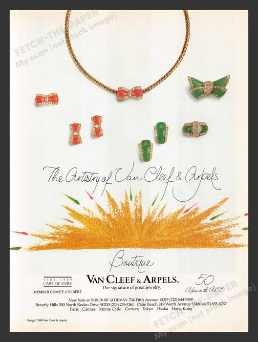 1989 Van Cleef & Arpels Boutique Bows Jewelry Print Advertisement Ad