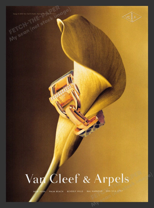 2000 Van Cleef & Arpels Jewelry Calalily Print Advertisement Ad