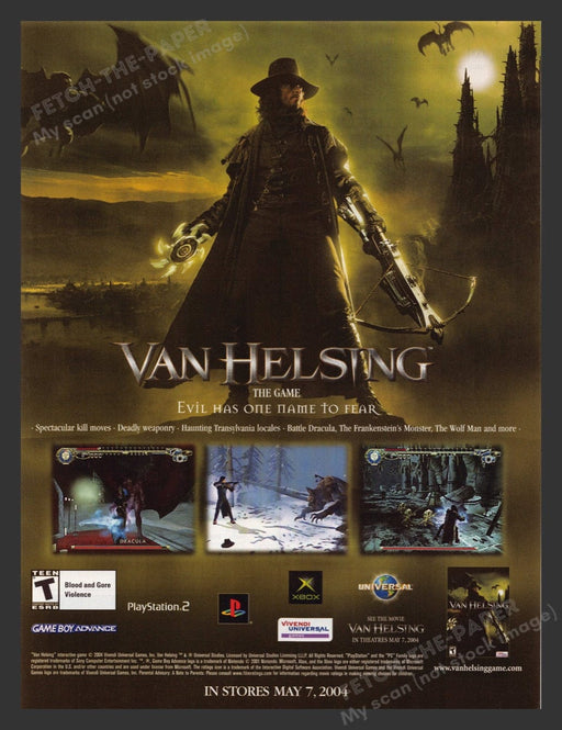 2004 Van Helsing "Evil Has One Name to Fear" Video Game Print Advertisement