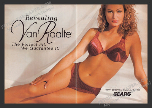1995 Print Advertisement 2 Page Van Raalte Bra & Panty Lingerie Ad.