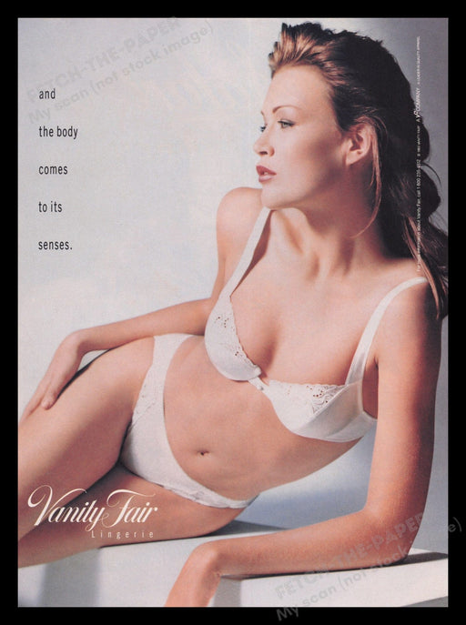 Vanity Fair 1990s Print Advertisement Ad 1993 Lingerie Bra & Panty Sweet Model Fetch the Paper!