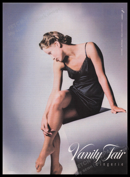 Vanity Fair Lingerie 1980s Print Advertisement Ad 1989 Legs Nightie Fetch the Paper!