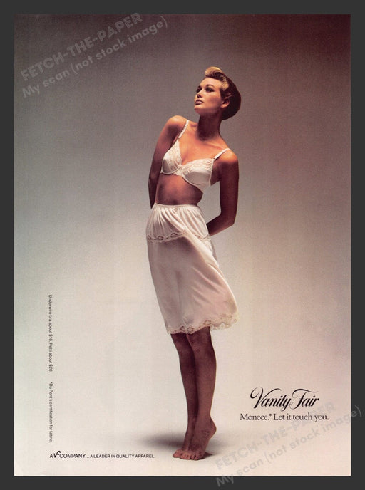 1984 Vanity Fair Moece White Lingerie Print Advertisement Ad