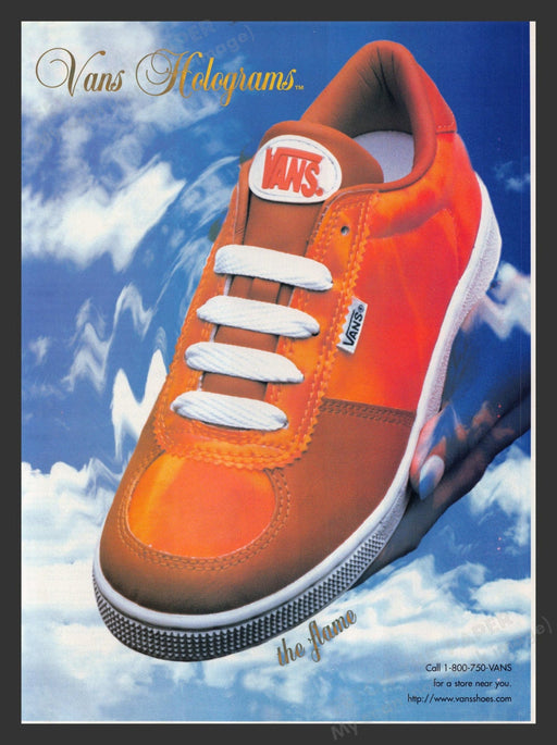 1996 Vans Holograms Shoes "The Flame"  Print Advertisement Ad.
