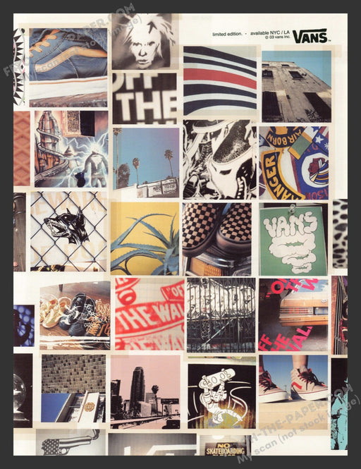 2003 Vans Shoes Collage Limited Edition NYC / LA Print Advertisement Ad.