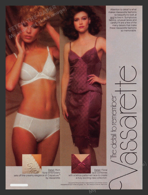 Vassarette Lingerie Bra Panties 1980s Print Advertisement 1981 Fetch the Paper!