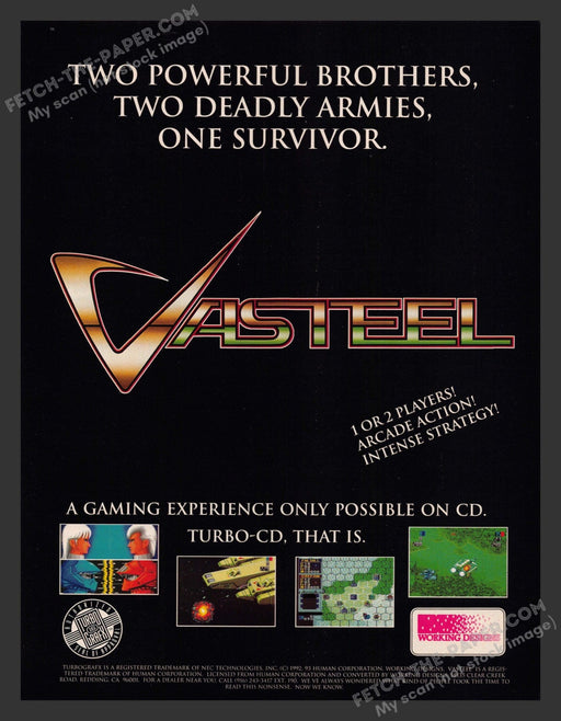 1992 Print Advertisement Vasteel Video Game Ad.