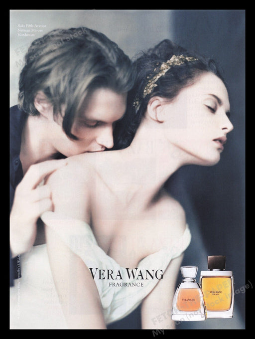 Vera Wang Fragrance 2000s Print Advertisement Ad 2007 Kissing Back Fetch the Paper!