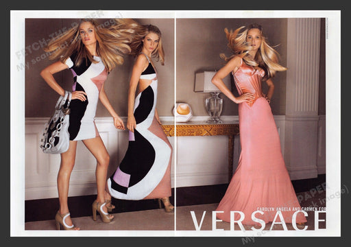 Versace 2000s Print Advertisement (2 pages) 2007 Legs Models Fashion Dresses Fetch the Paper!