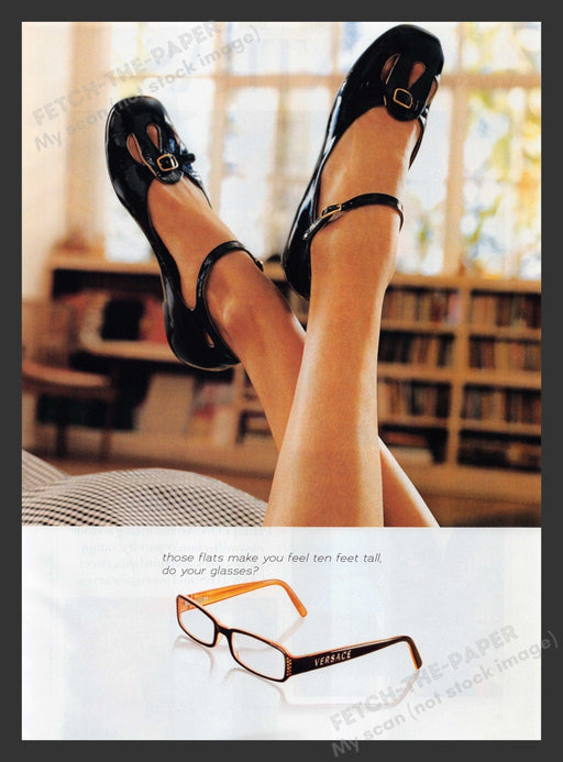 Versace 2000s Print Advertisement 2007 Legs Shoes Frames Promo Library Fetch the Paper!