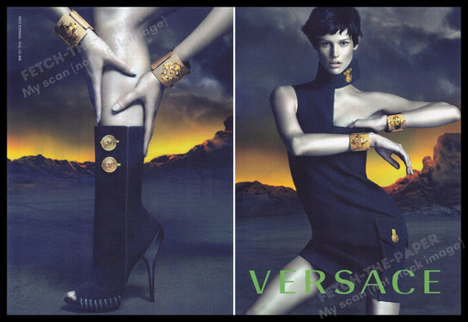 Versace Shoes Fashion 2000s Print Advertisement Ad (2 pages) 2011 Legs Calf Sexy Fetch the Paper!