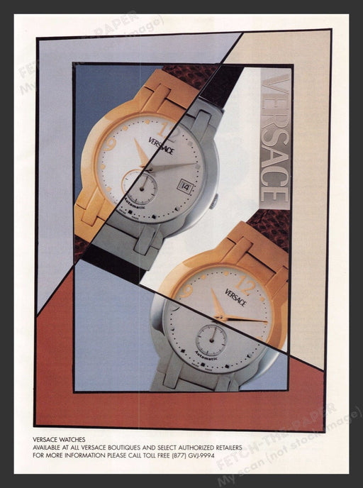 2000 Versace Watches Art Deco Look Print Advertisement Ad