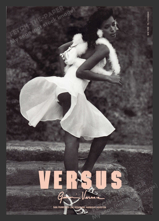 Versus Gianni Versace 1990s Print Advertisement Legs Skirt Panties Rare Fetch the Paper!