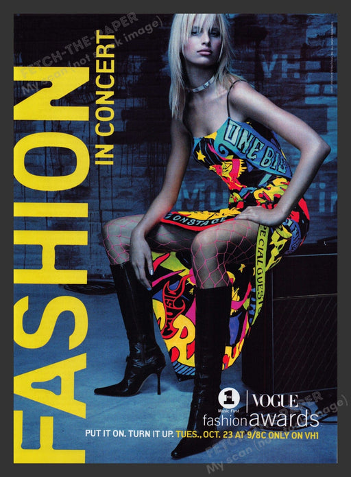 VH1 Vogue Fashion Awards Promo 2000s Print Advertisement 2001 Fetch the Paper!