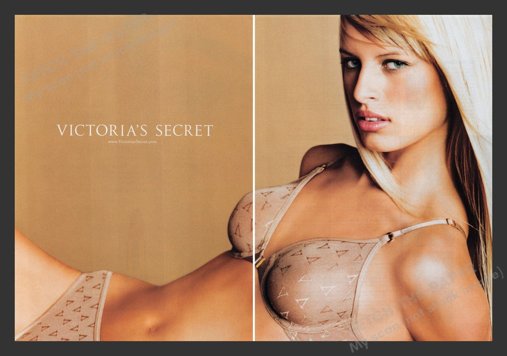 Victoria's Secret 2000s Print Advertisement (2 pages) 2001 Bra Panties Fetch the Paper!