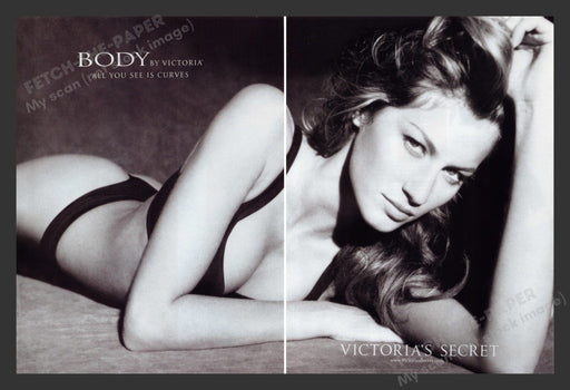Victoria's Secret 2000s Print Advertisement (2 pages) 2001 Gisele Bundchen Fetch the Paper!