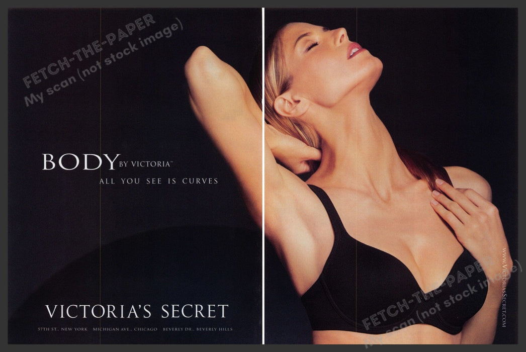 Victoria's Secret Body Heidi Klum 1990s Print Advertisement Ad (2 pages) 1999 Fetch the Paper!