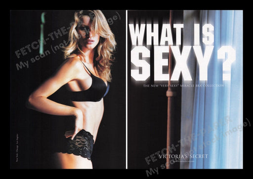 Victoria's Secret Lingerie 2000s Print Advertisement Ad (2 pages) 2001 Gisele Bundchen Fetch the Paper!