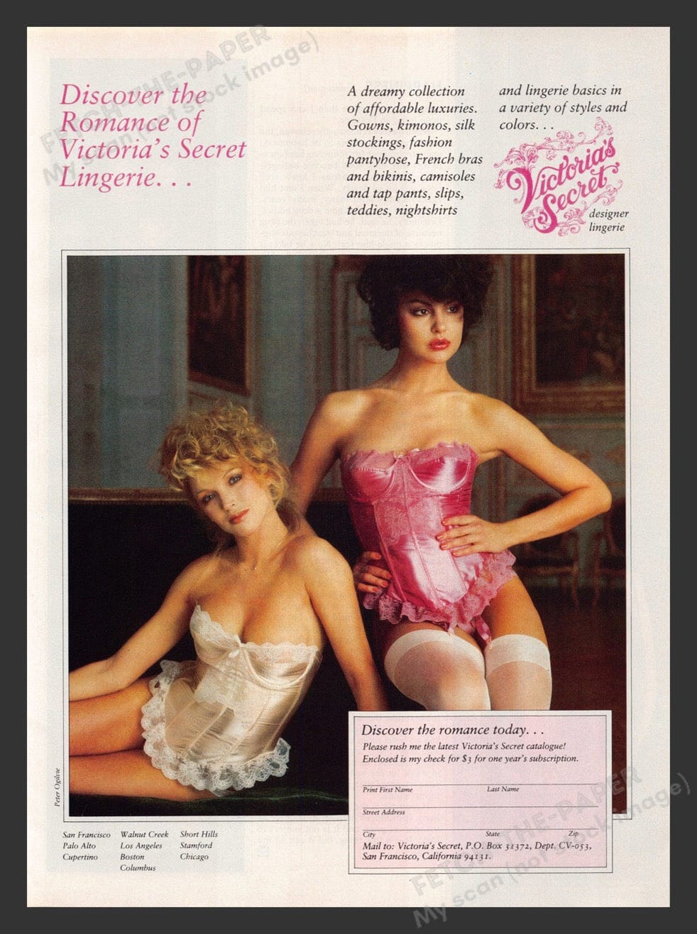 Victoria's Secret Lingerie Hosiery Stockings 1980s Print Advertisement