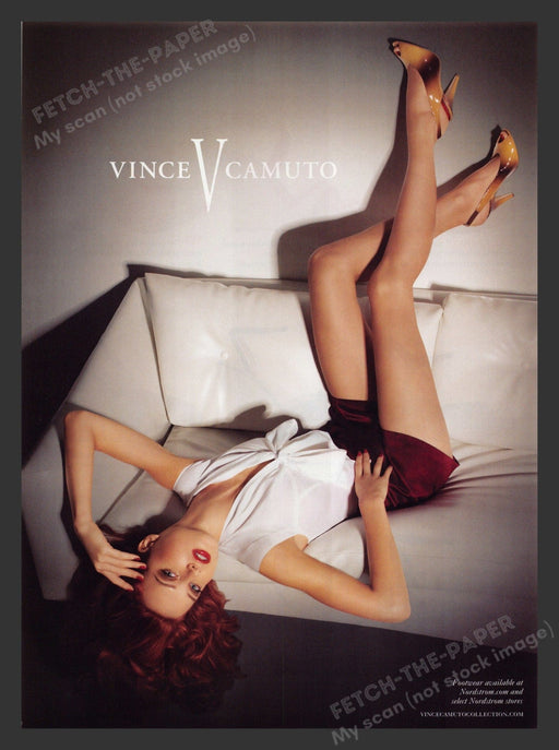 Vince Camuto Sexy Legs Upside Down Couch 2000s Print Advertisement Ad 2008 Fetch the Paper!