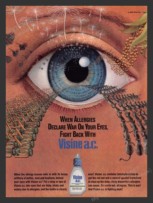 1989 Visine a.c. Allergy Eye Drops Print Advertisement Ad
