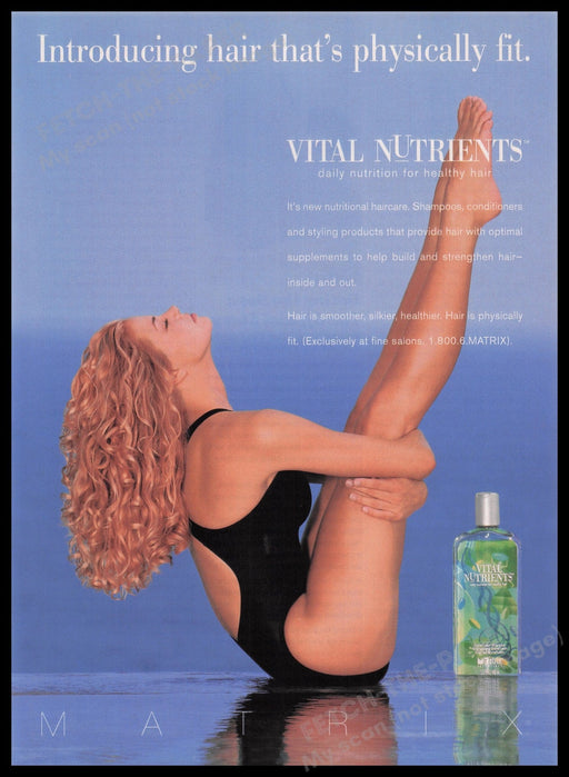 Vital Nutrients Hair 1990s Print Advertisement Ad 1998 Legs Swim Diver Position Fetch the Paper!